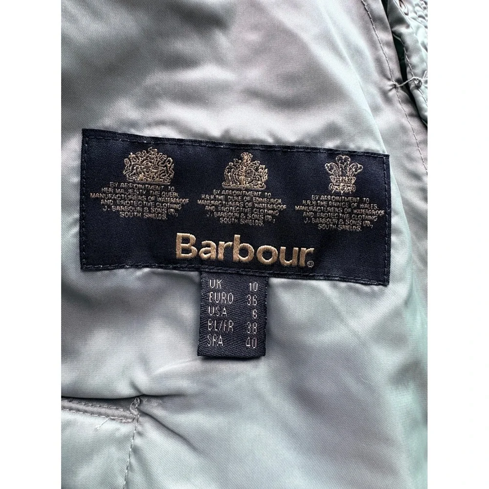 Barbour Summer Beadnell Quilt Jacket Sage Green Plaid Lined LQU0519GN33 US 6